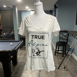 True Religion White Graphic Tee